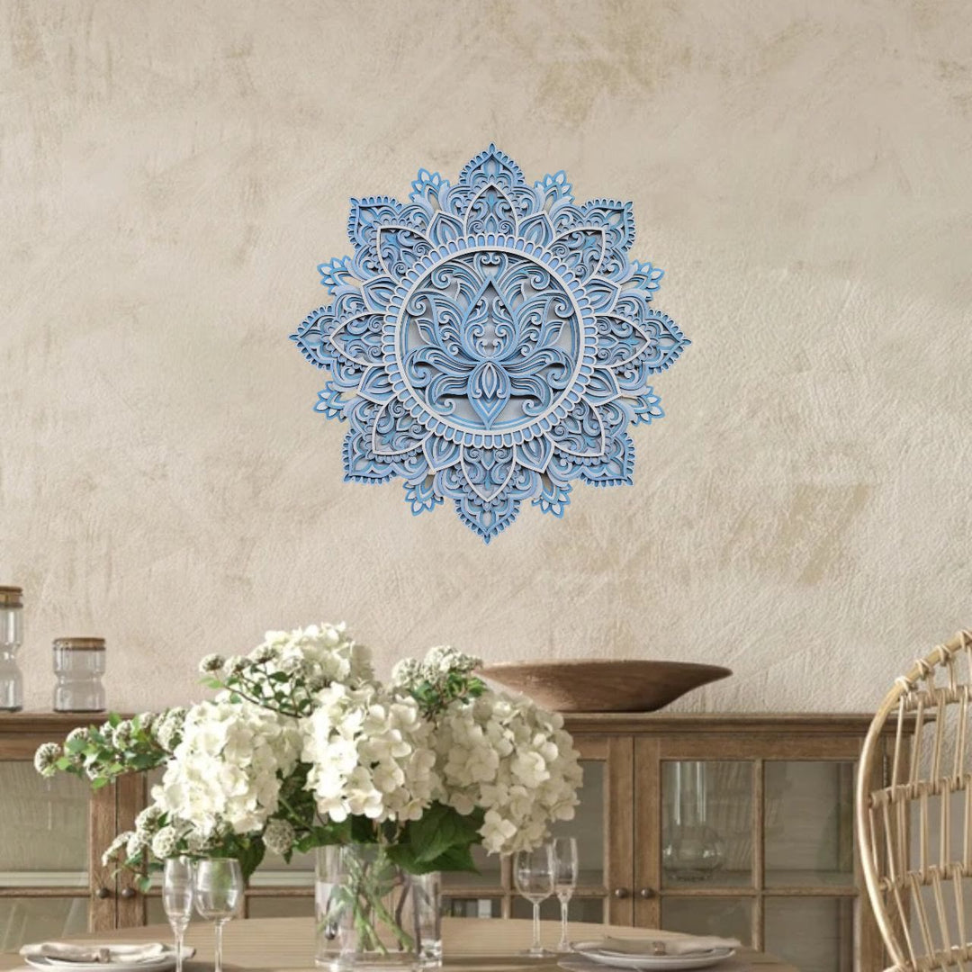 Olivenorma Blue Lotus Mandala 3D Painting Wall Decor - image 9