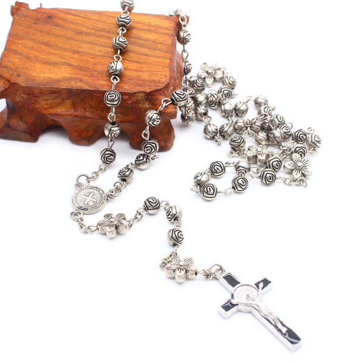 Olivenorma Rose Cross Prayer Rosary Necklace - image 2