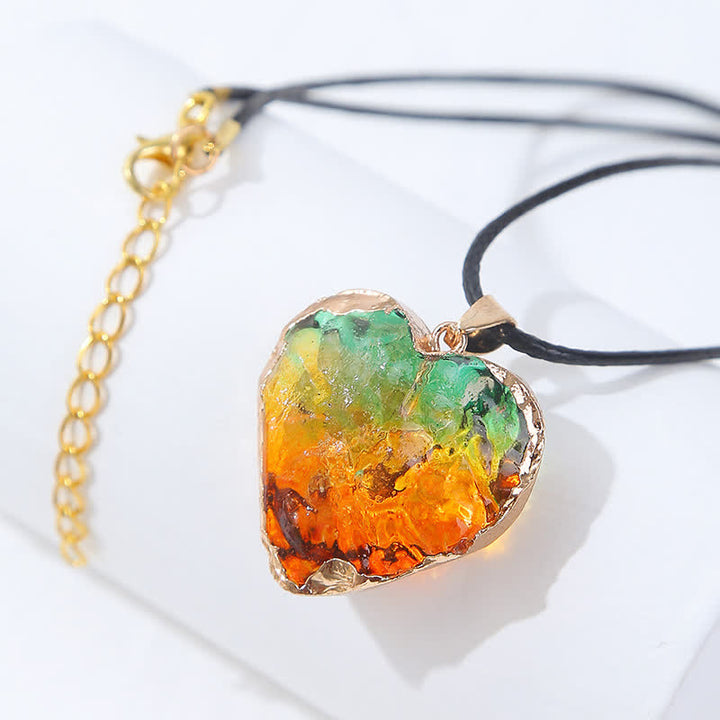 Creative Heart Crystal Fluorite Necklace - image 6