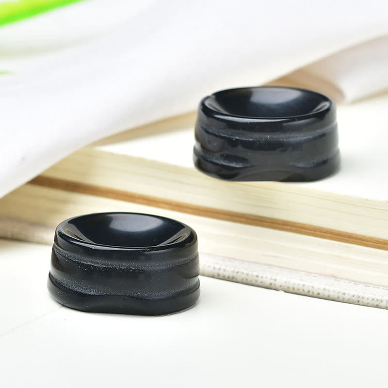 Olivenorma Natural Mineral Crystal Base Round Ball Holder Gemstone Decoration - Obsidian - image 23