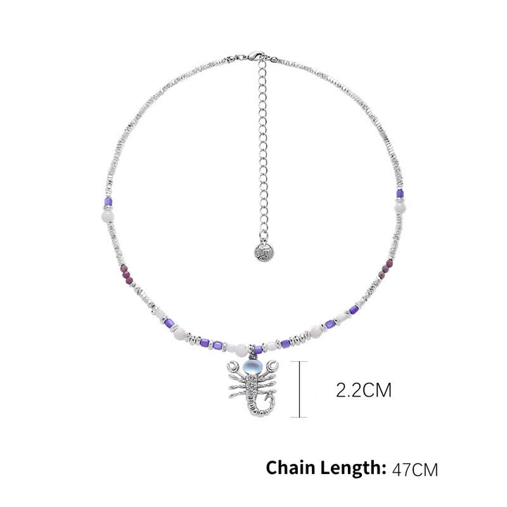 Olivenorma Moonstone Zodiac Pendant Alloy Necklace - Scorpio - image 9