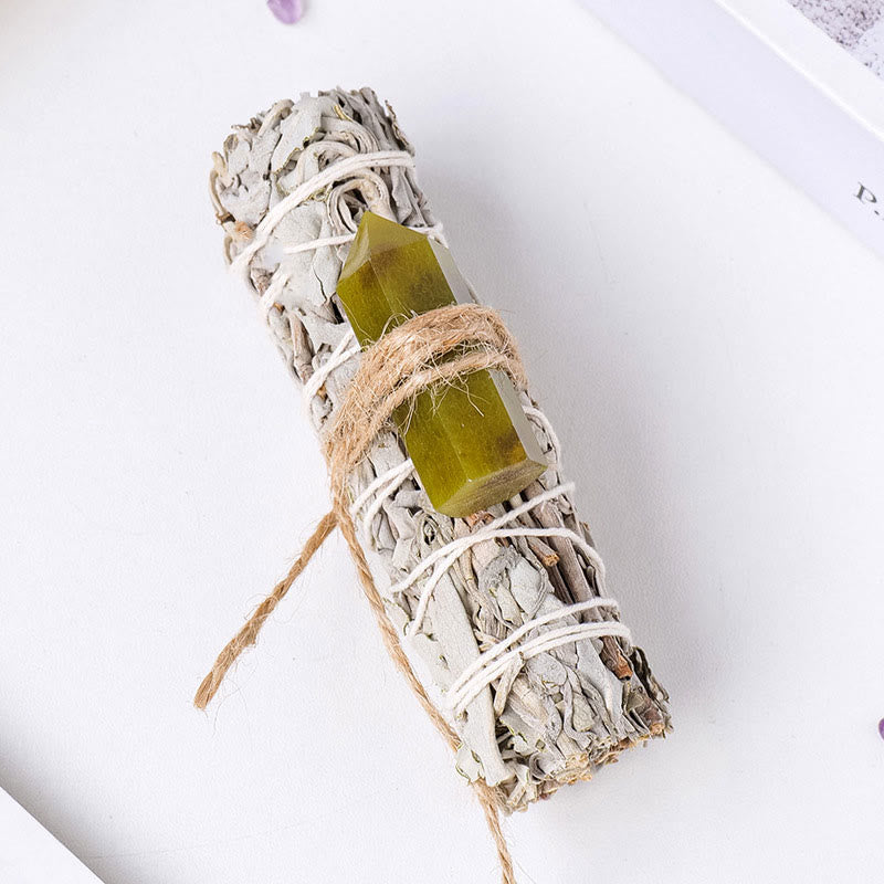 Olivenorma White Sage Hexagonal Prism Crystal Aromatherapy Gemstone Decoration - Xiuyu Stone - image 41
