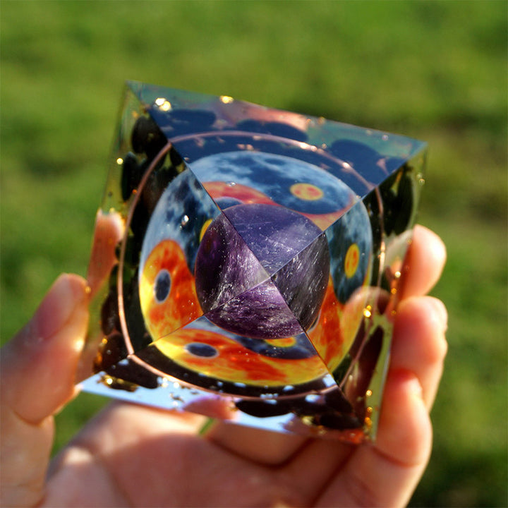 Olivenorma Amethyst Yin Yang Series Balance Orgone Pyramid - image 2