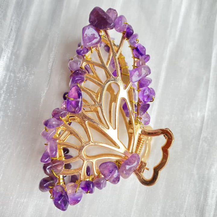Amethyst Or Rose Quartz Butterfly Shape Hairpin - image 2