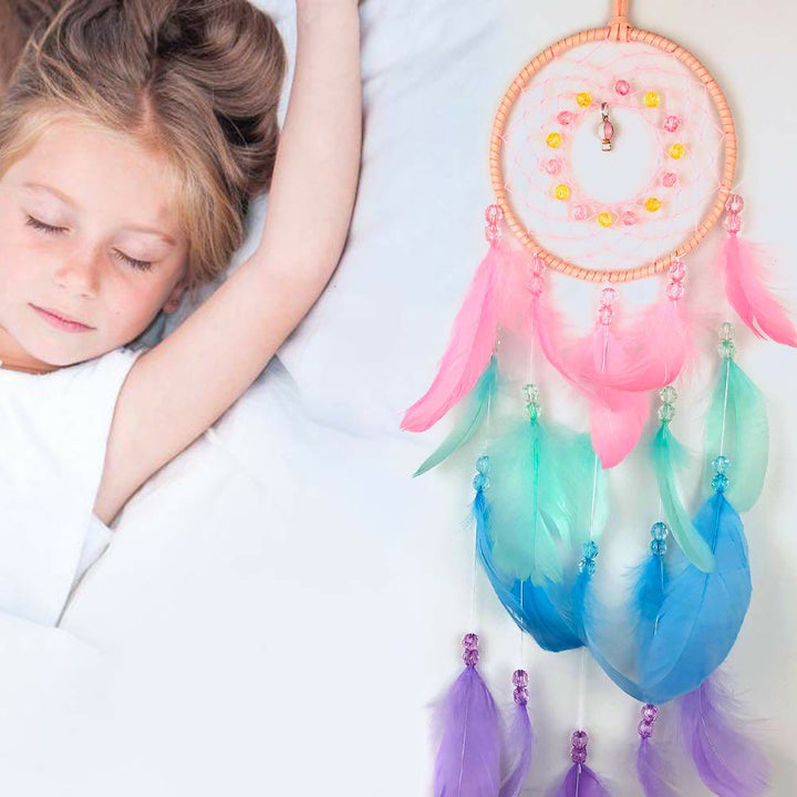 Olivenorma Colorful Acrylic Bead Feather Handmade Dream Catcher - image 7