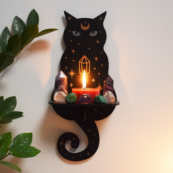 Olivenorma Celestial Cat Altar Crystal Shelf - Cat - image 0