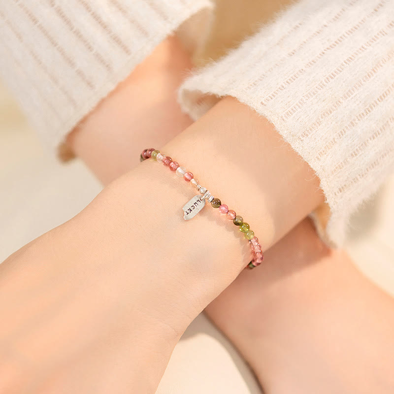 Olivenorma Natural Tourmaline 3cm Beaded Lucky Bracelet - image 1