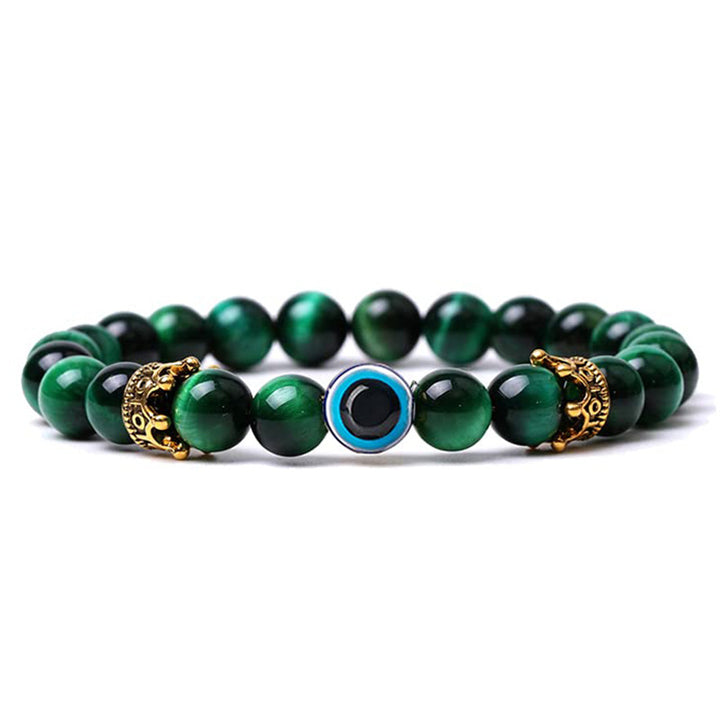 Olivenorma Turquoise With Evil Eye Protection Bracelet - Green Tiger Eye - image 15