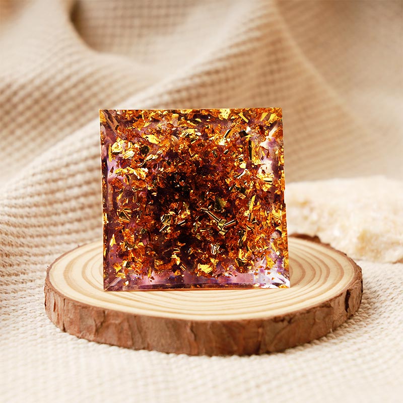 Olivenorma Amethyst With Purple Jade Hamsa Protection Orgone Pyramid - image 5