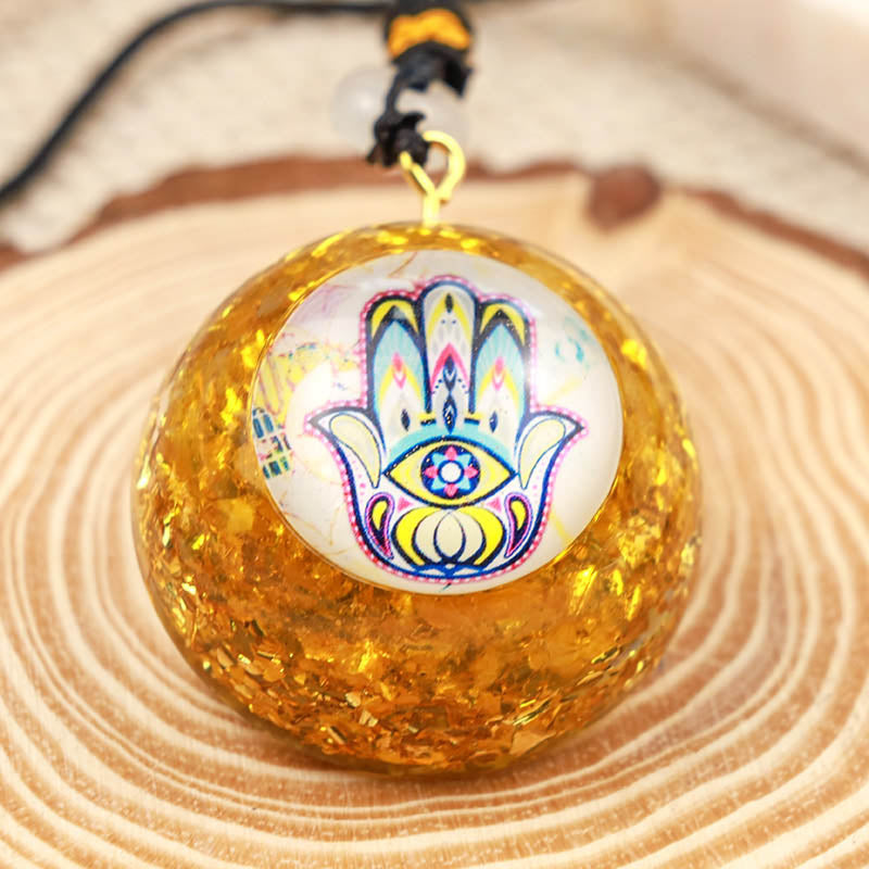 Olivenorma Natural Citrine Healing Hamsa Necklace - image 1