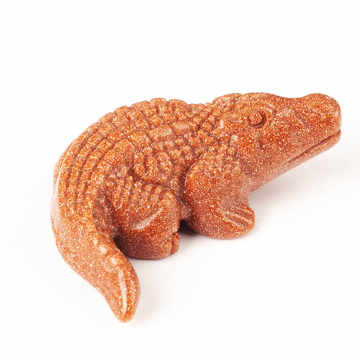 Olivenorma 2'' Crystal Carved Crocodile Figurine Gemstone Decoration - Sandstone - image 11