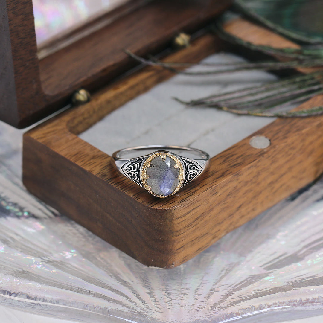 Olivenorma Natural Labradorite 925 Sterling Silver Ring - image 8