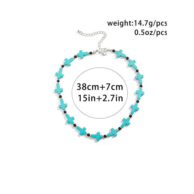 Olivenorma Turquoise Cross Strand Necklace - image 7