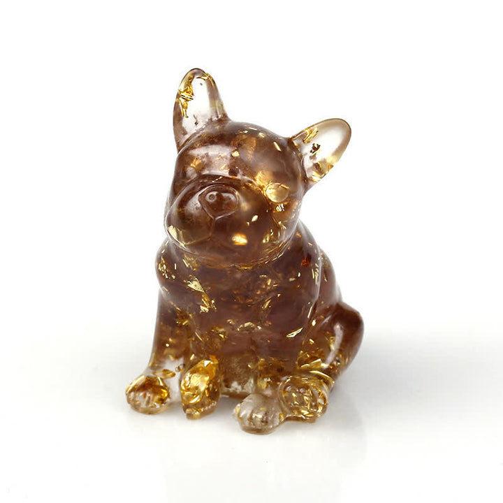 Olivenorma Crystal French Bulldog Gemstone Decoration - Smoky Stone - image 12