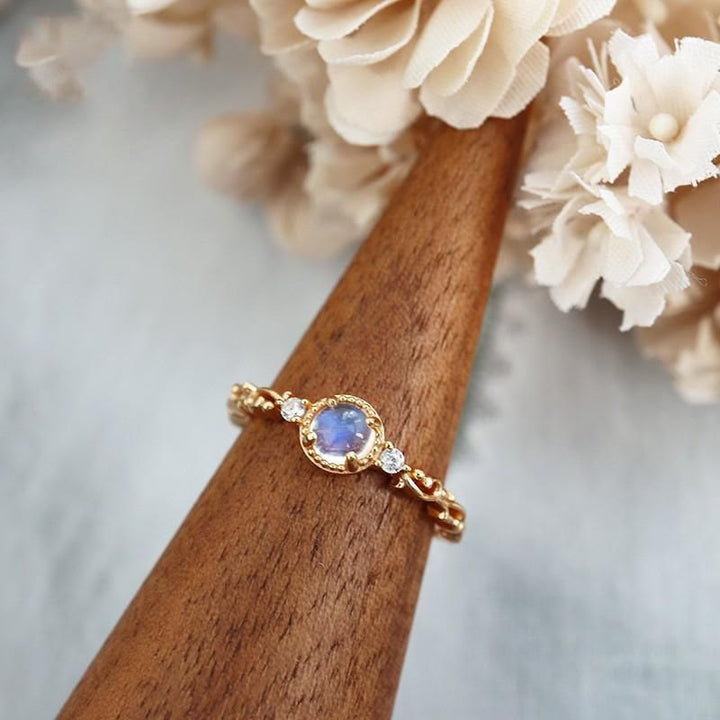 Olivenorma Natural Moonstone Zircon Delicate Ring - image 2