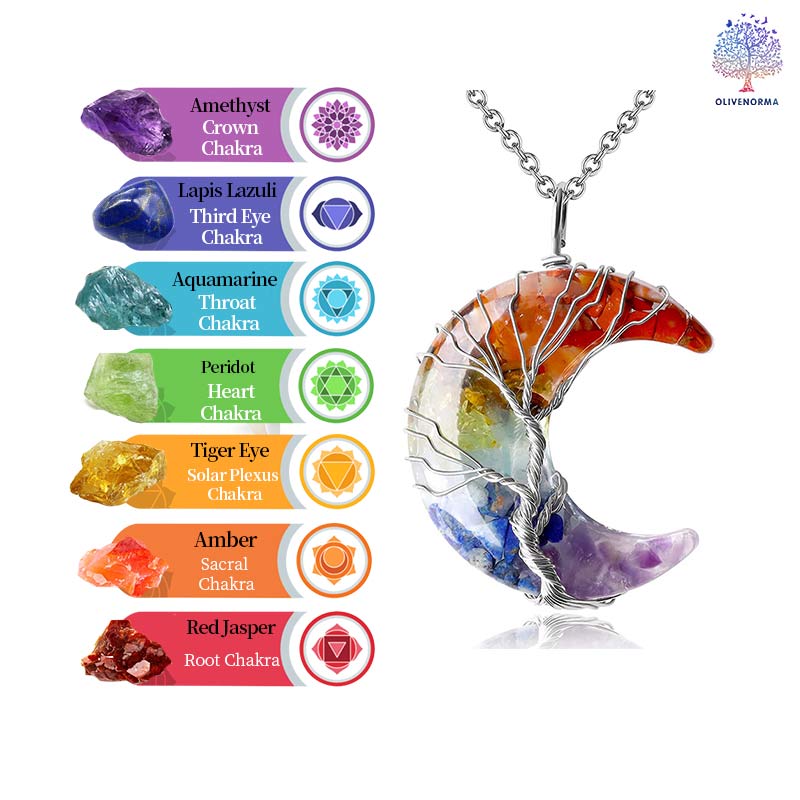 Olivenorma Natural Chakra Moon Necklace - image 1