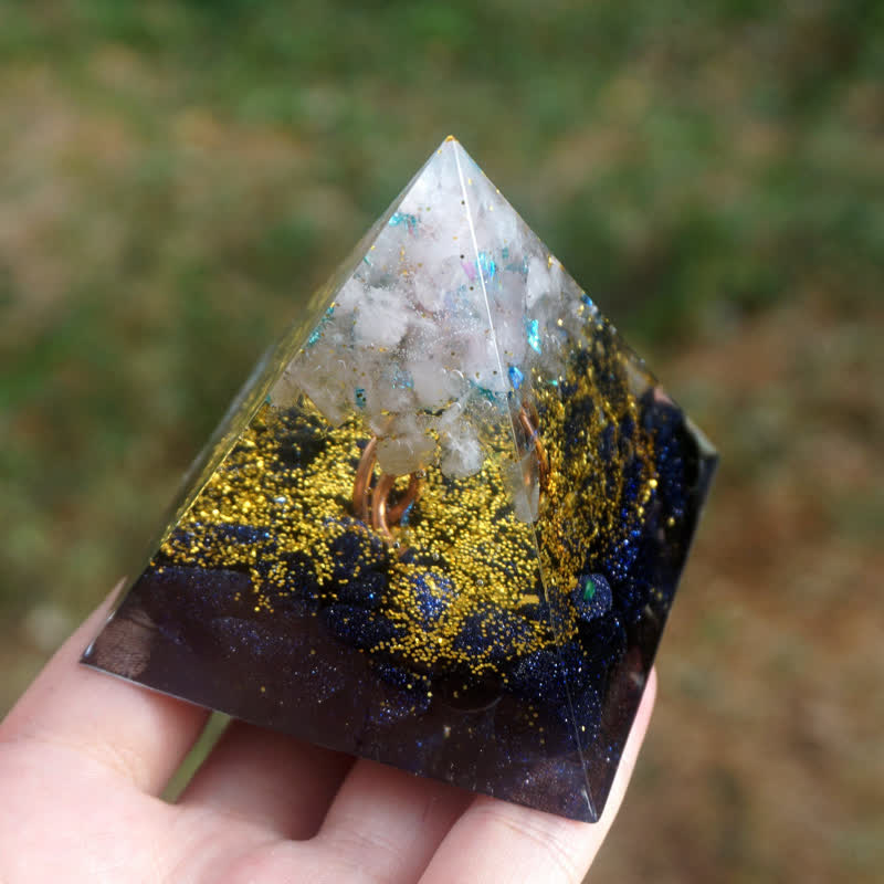 Olivenorma Rose Quartz Blue Sandstone Tree Of Life Orgone Pyramid - image 1