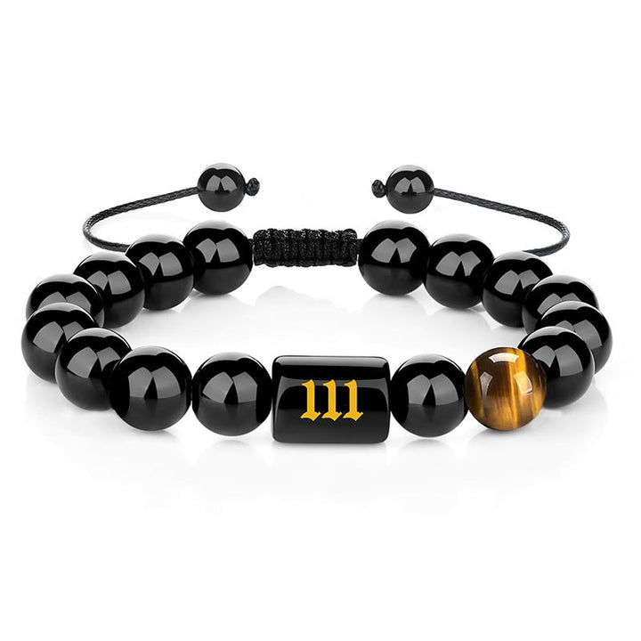 Olivenorma 10mm Obsidian Bead Fashion Number 000-999 Bracelet - 111 - image 1