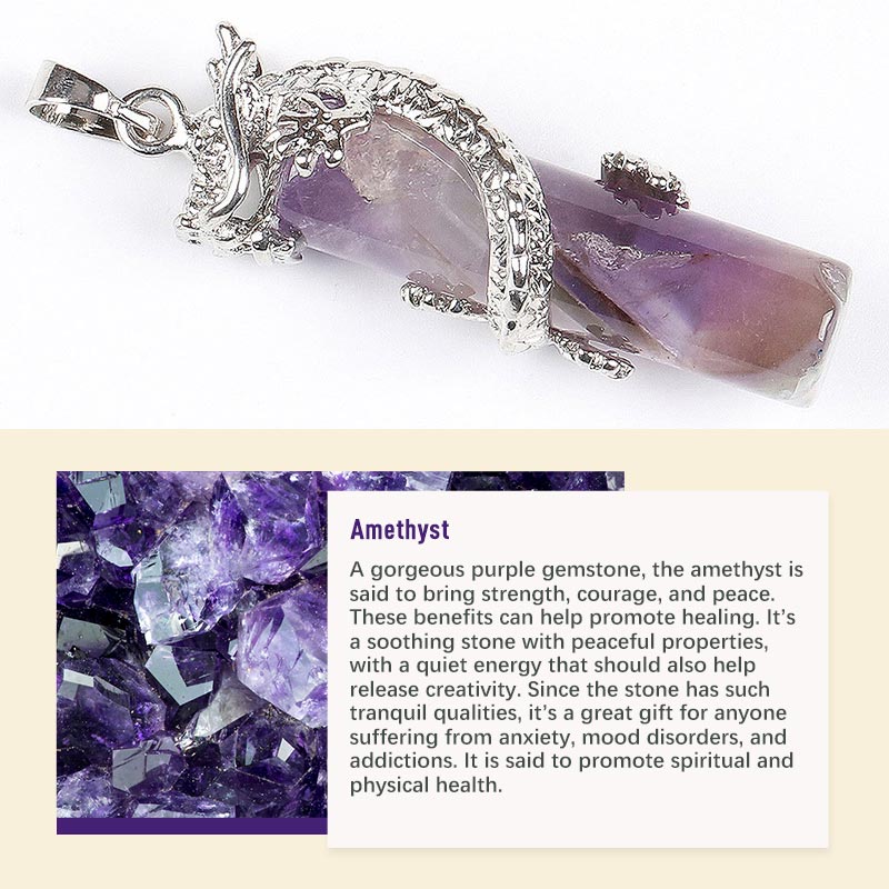 Olivenorma Crystal Natural Stone Exquisite Pendant - Amethyst - image 1