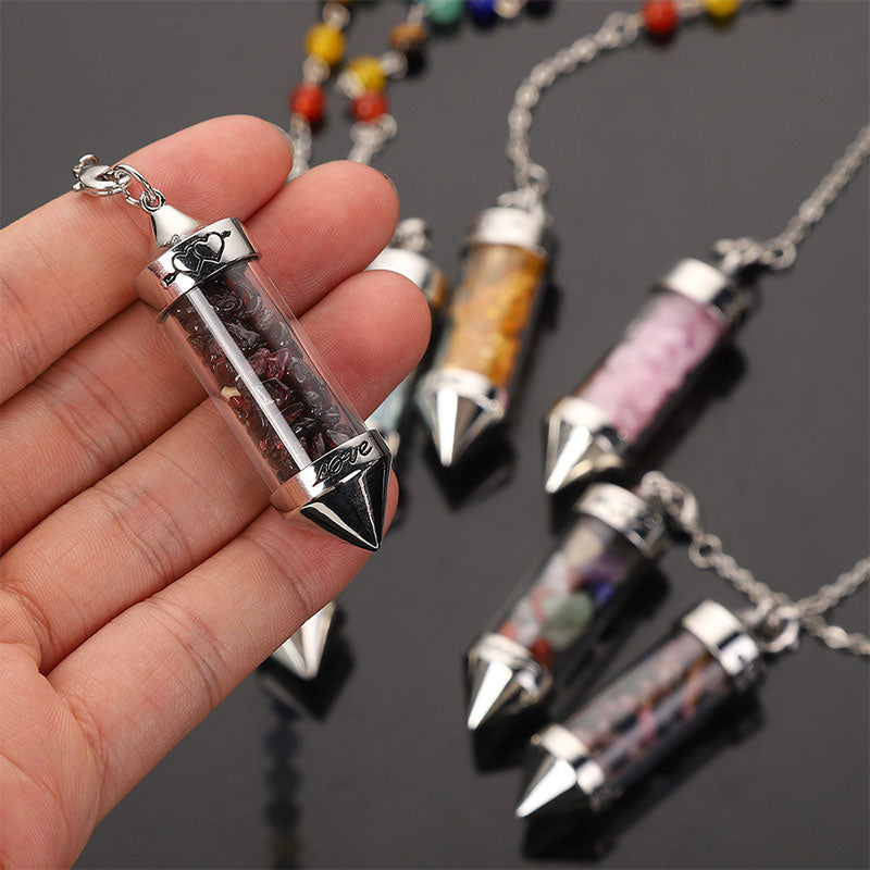 Chakra Colored Crystal Meditation Pendulum - image 3