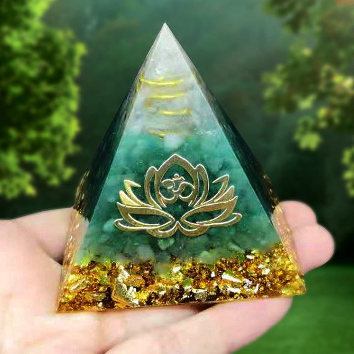 Olivenorma Green Aventurine Lotussy Orgone Pyramid - Green Aventurine - image 0