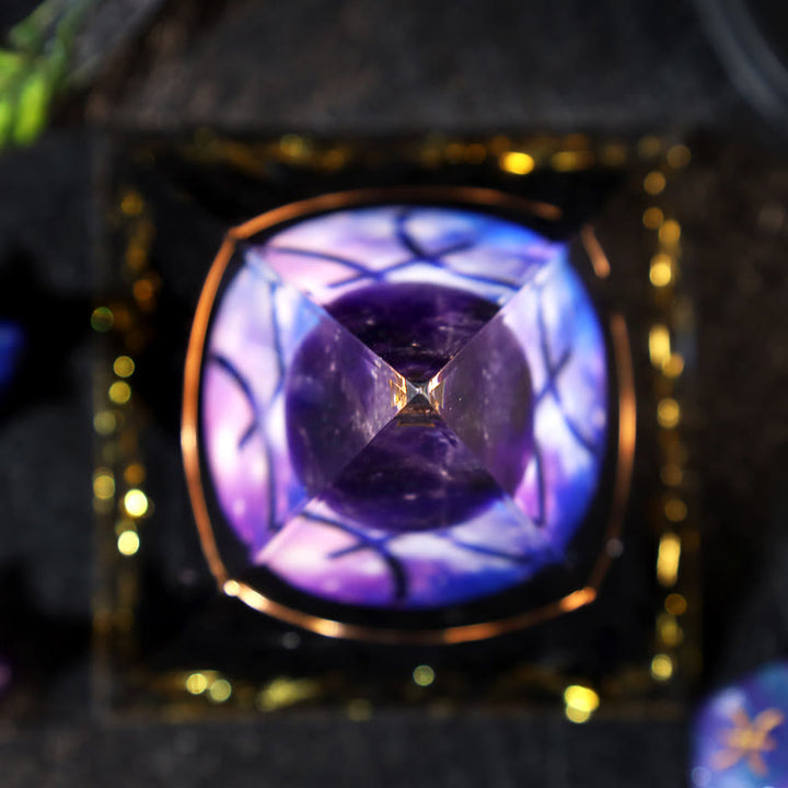 Olivenorma Amethyst Ball Obsidian Gravel Zodiac Pisces Orgone Pyramid - image 4