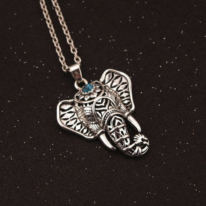 Olivenorma Vintage Turquoise Elephant Necklace - image 6