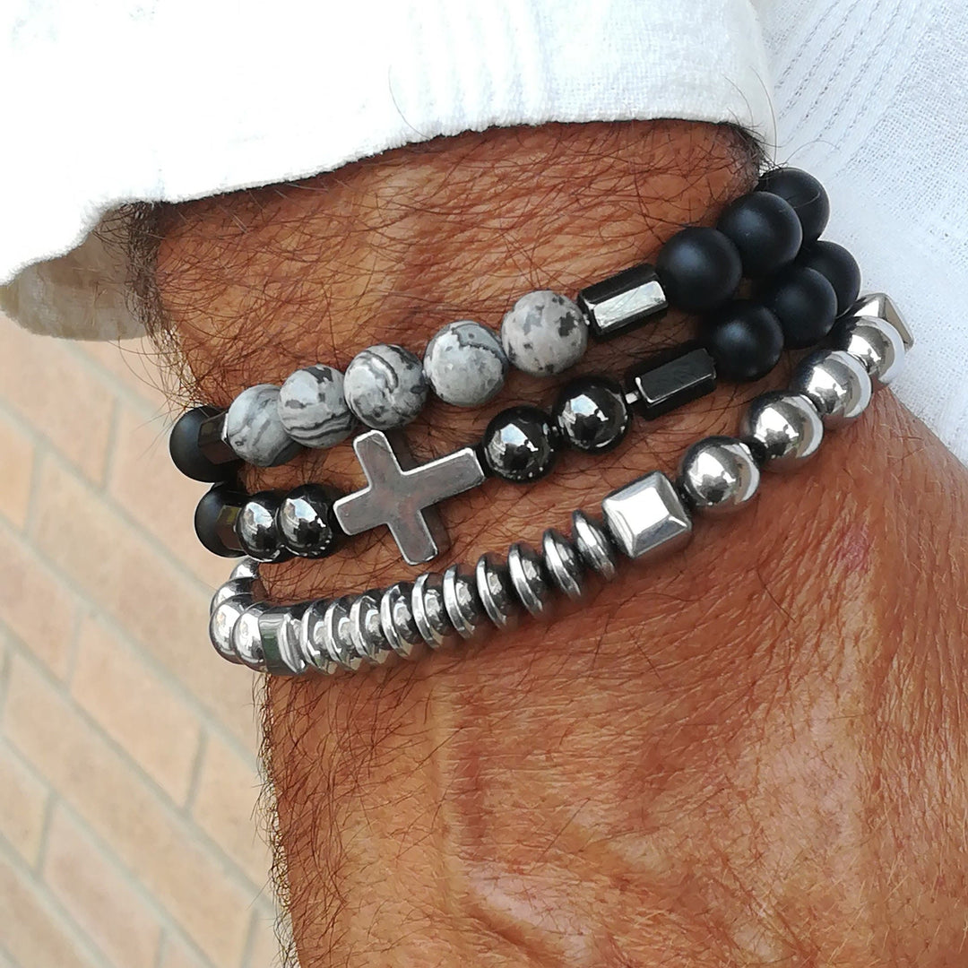 Olivenorma Mens Stacking Gemstone Set Bracelet - image 6