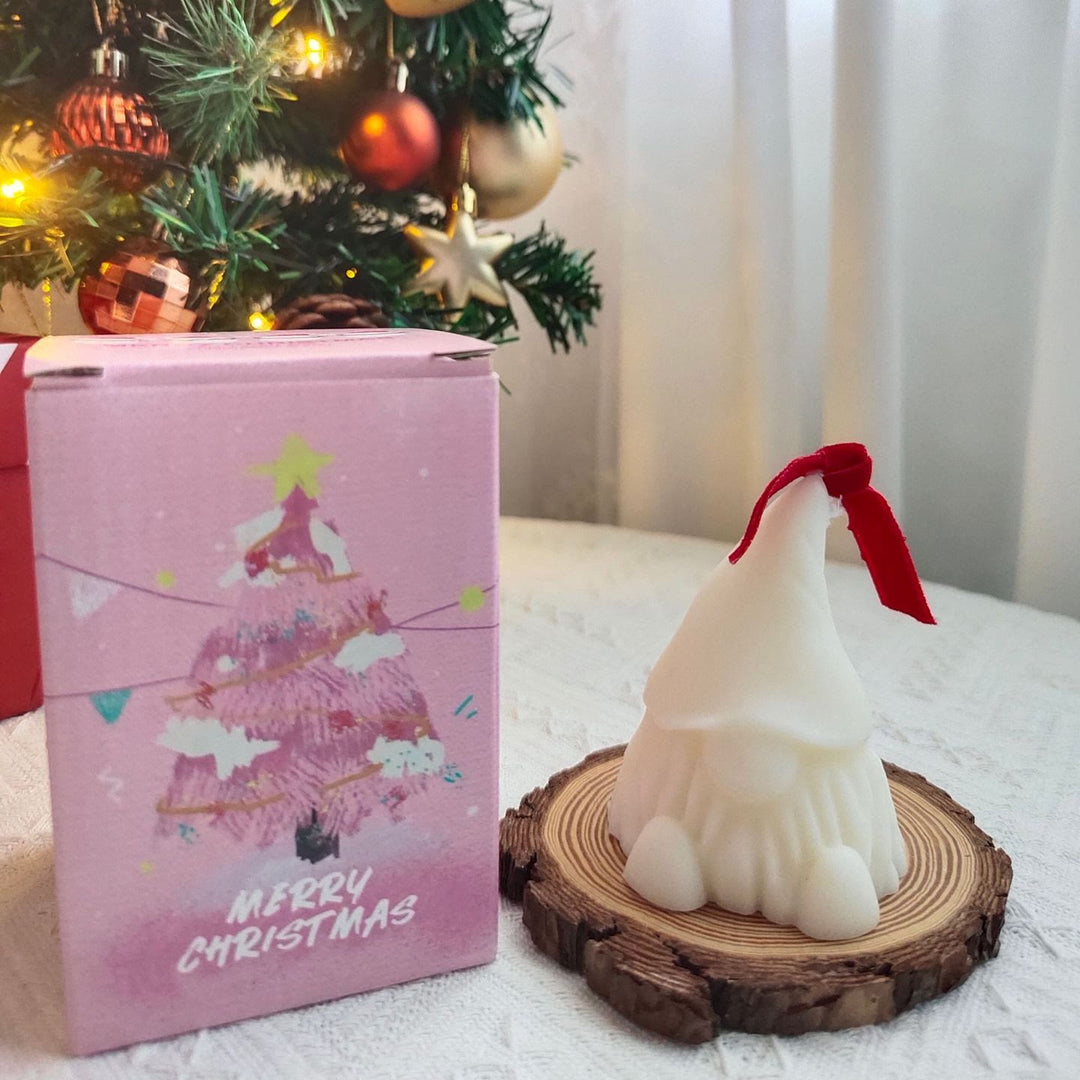 Olivenorma Christmas Cake Cookie Model Candle - White Santa-6.7*9cm - image 5