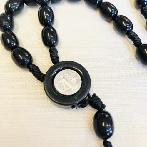 Olivenorma Wooden Beads Rosary Cross Necklace  - image 3