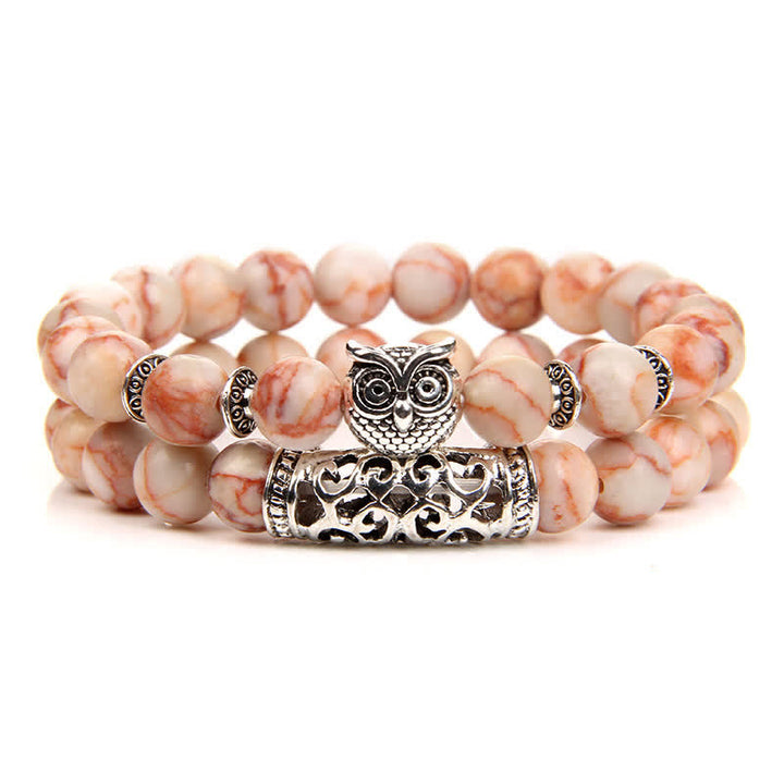 Olivenorma Owl Natural Crystal Beads Bracelet - Rhodochrosite - image 11