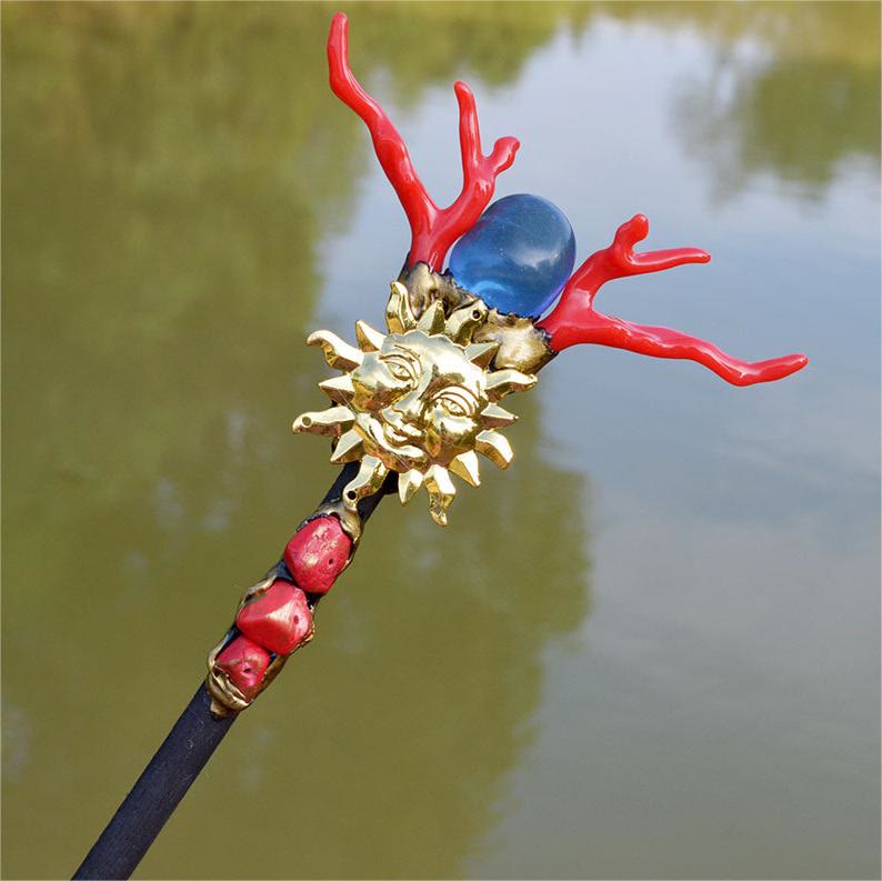 Olivenorma Natural Crystal Antlers Accessories Fairy Wand Crystal Wands - Sapphire&Red Coral - image 8