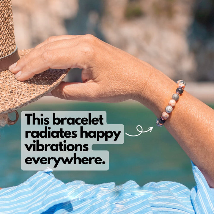 Olivenorma Rhodonite Lava Stone With Lavender Essential Oil Bracelet - image 4