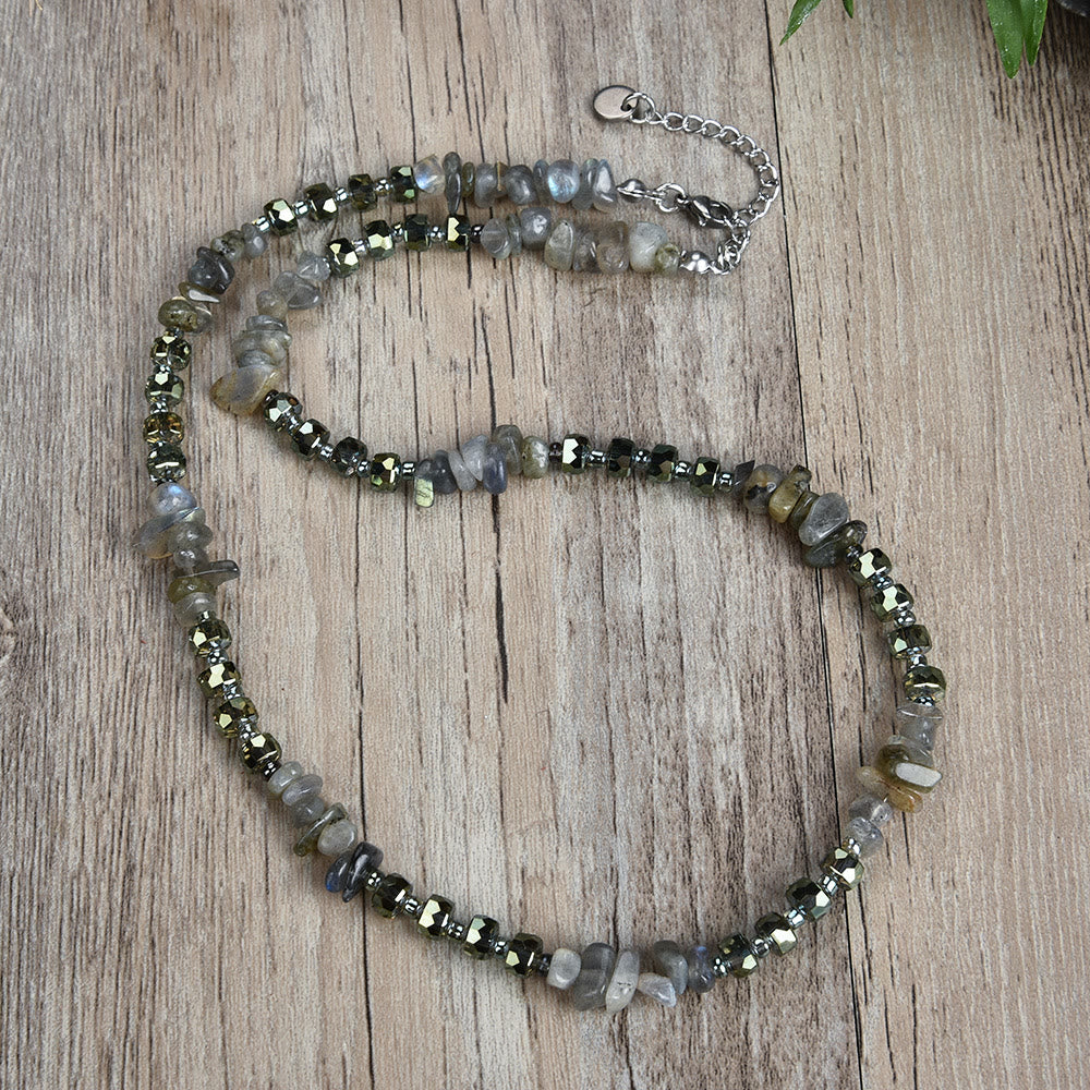 Olivenorma Natural Stone Irregular Crystal Necklace - Moonstone - image 8