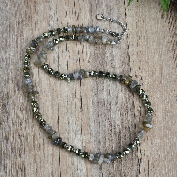 Olivenorma Natural Stone Irregular Crystal Necklace - Moonstone - image 8