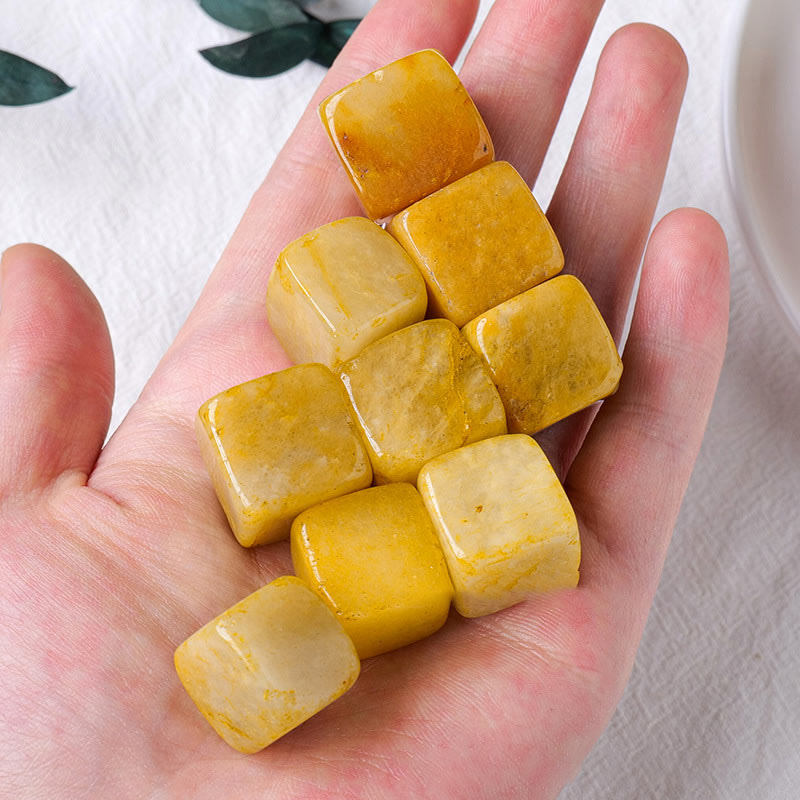 Olivenorma Yellow Agate Crystal Cube Natural Stone - image 1