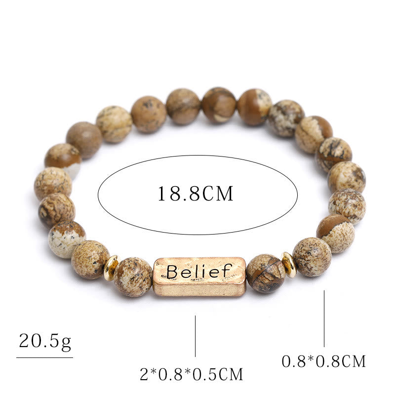 Olivenorma Natural Gemstone Belief Engraving Bracelet - image 12