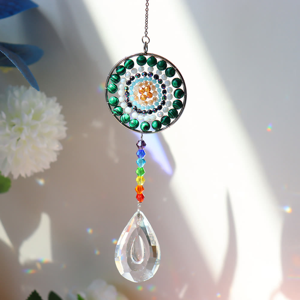 Olivenorma Crystal Suncatchers Handmade Chakra Wind Chime - Malachite - image 4