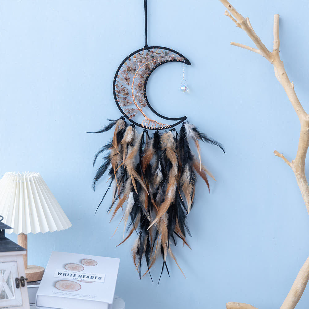 Olivenorma Natural Gravel Woven Tree of Life Moon Dream Catcher - image 30