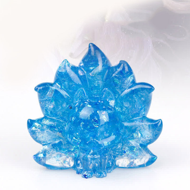 Olivenorma Natural Crystal Fox Gemstone Decoration  - Aquamarine - image 15