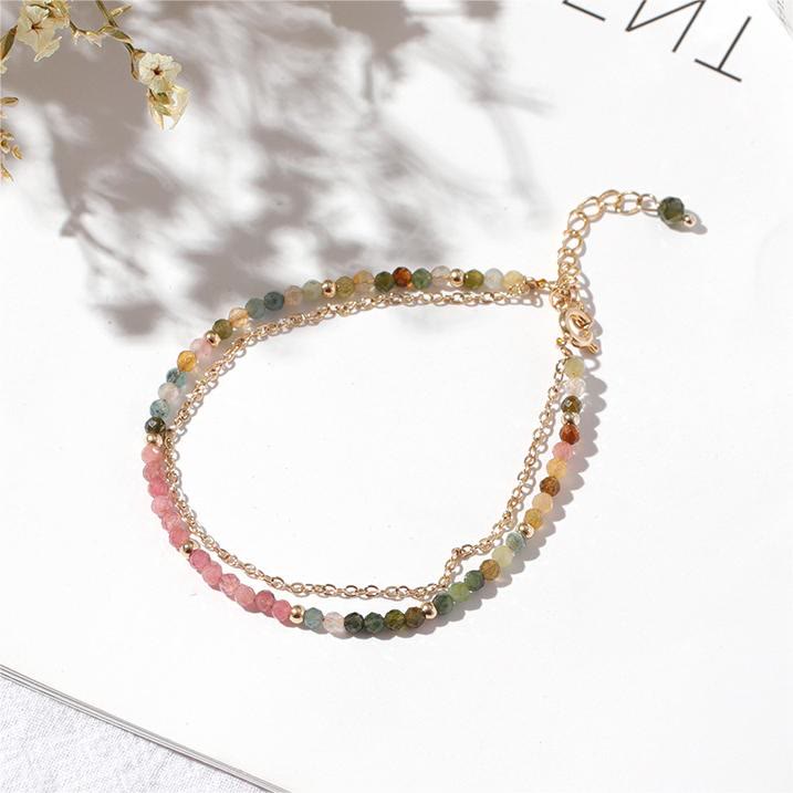 Olivenorma Tourmaline Gold Plated Copper Double Thin Bracelet - image 4