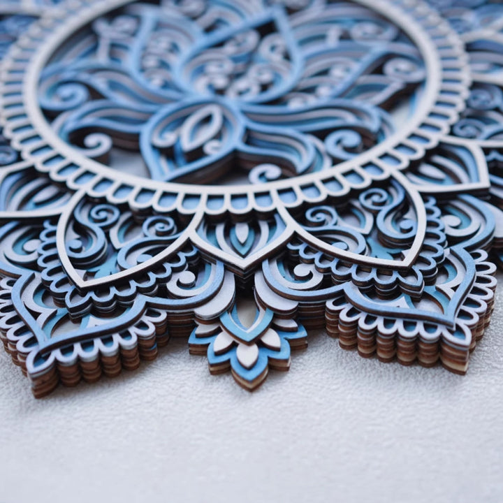 Olivenorma Blue Lotus Mandala 3D Painting Wall Decor - image 3