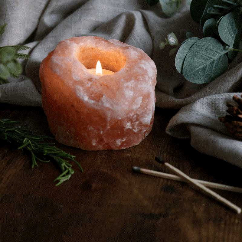 Olivenorma Romantic Hand Carved Candle Holder Himalayan Pink Salt Lamp - image 5