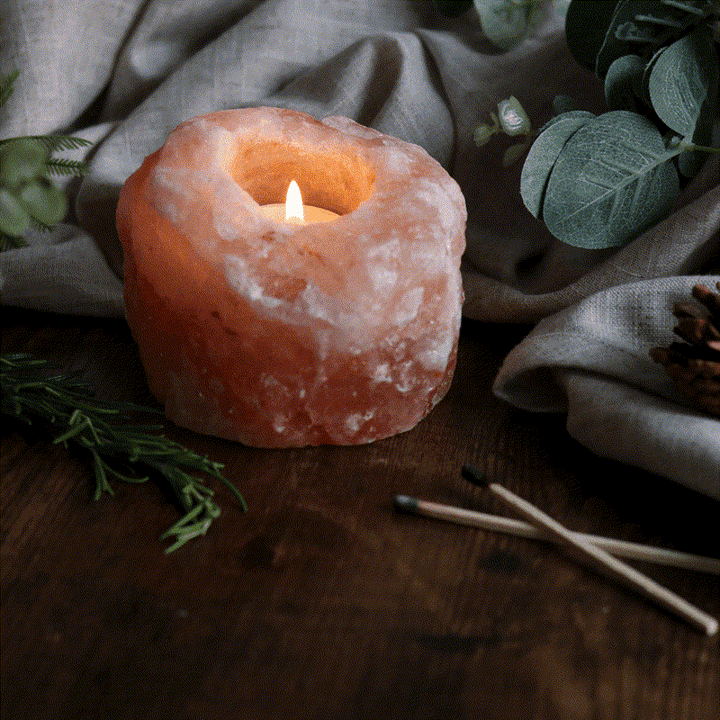 Olivenorma Romantic Hand Carved Candle Holder Himalayan Pink Salt Lamp - image 5
