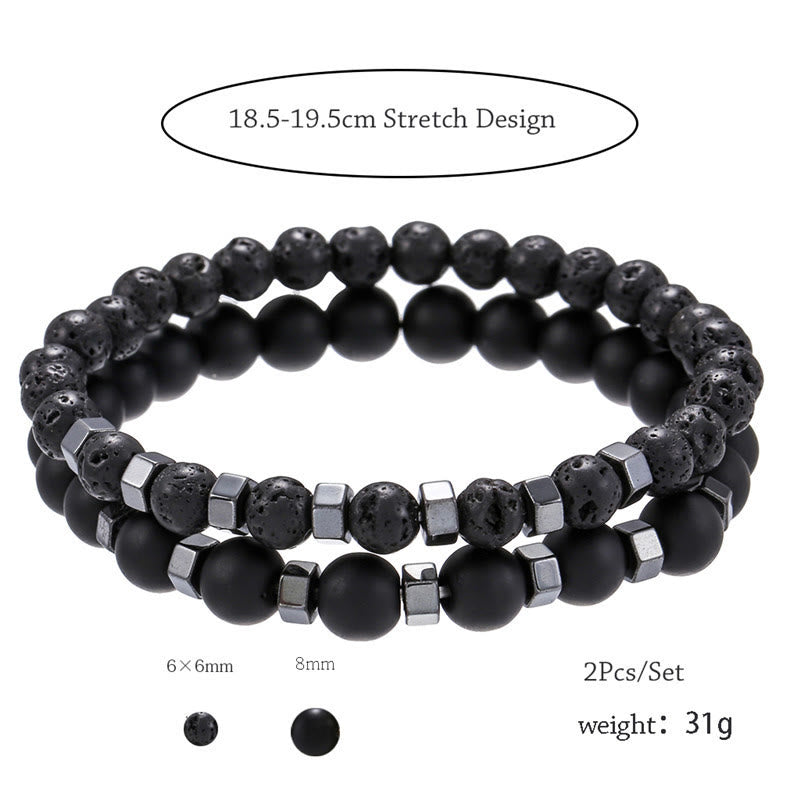 Olivenorma Lava Stone Mens Stretch Set Bracelet - image 8