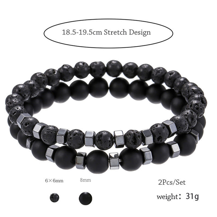 Olivenorma Lava Stone Mens Stretch Set Bracelet - image 8