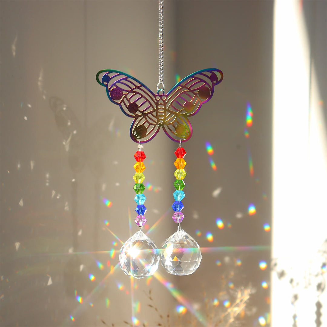 Olivenorma Clear Crystal Hanging Chakra Beads Wind Chime Suncatcher - Color Butterfly#2 - image 39