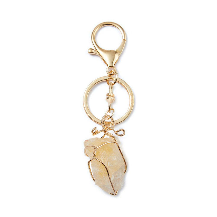 Olivenorma Raw Crystal Keychain Gemstone Pendant Keychain - Citrine - image 13