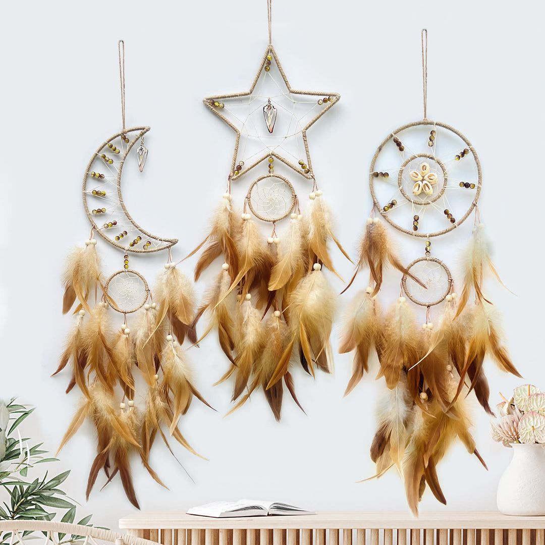 Olivenorma Stars Moon Sun Indian Feather Dream Catcher - image 0