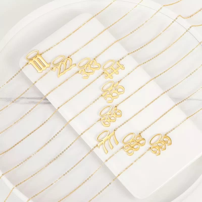 Olivenorma Lucky Angel Number With Angel Aperture Necklace - image 1
